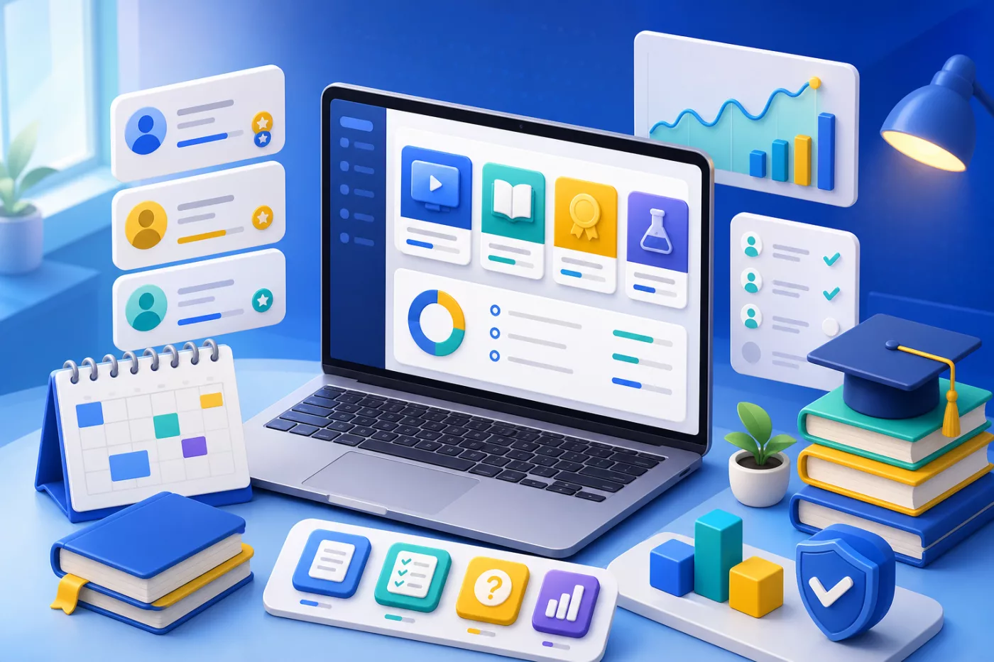 Eğitim Yönetim, LMS ve Online Sınav Sistemi ekranı